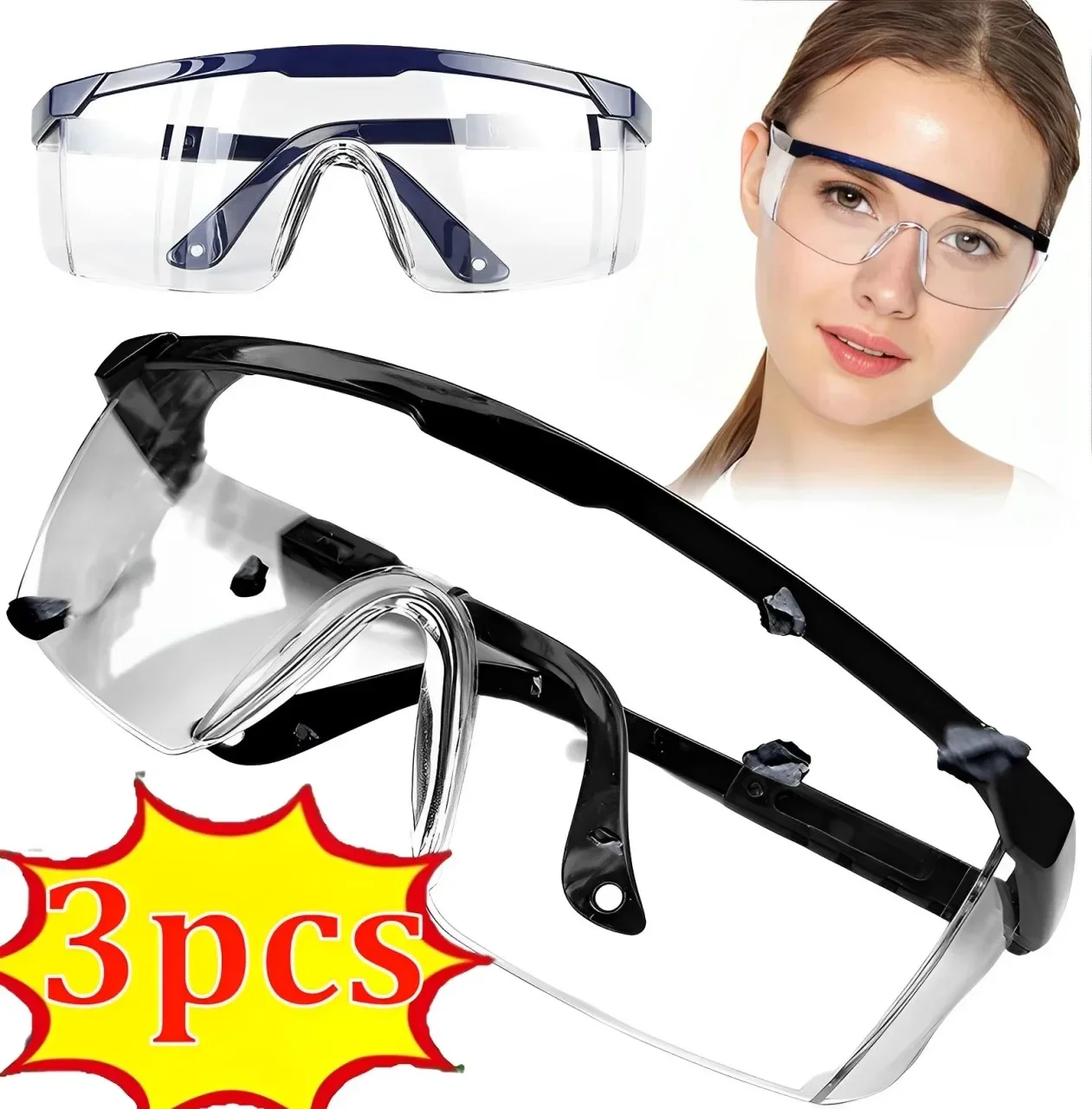 Cycling To Work - 3Pcs Anti-Splash Work Safety Glasses Eye