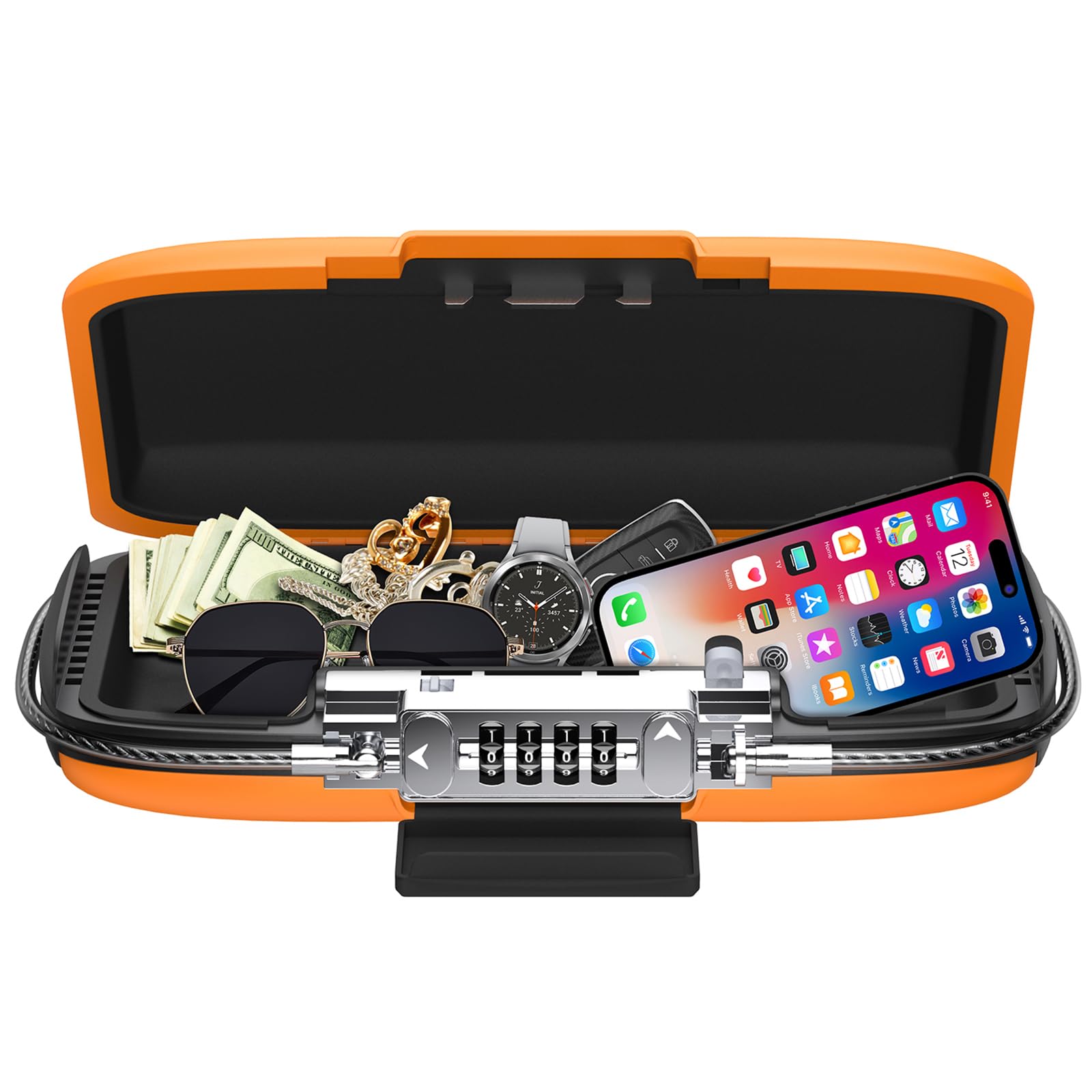 Portable Safe Lock Box with 4- - Chain Lock Combination recension och pris