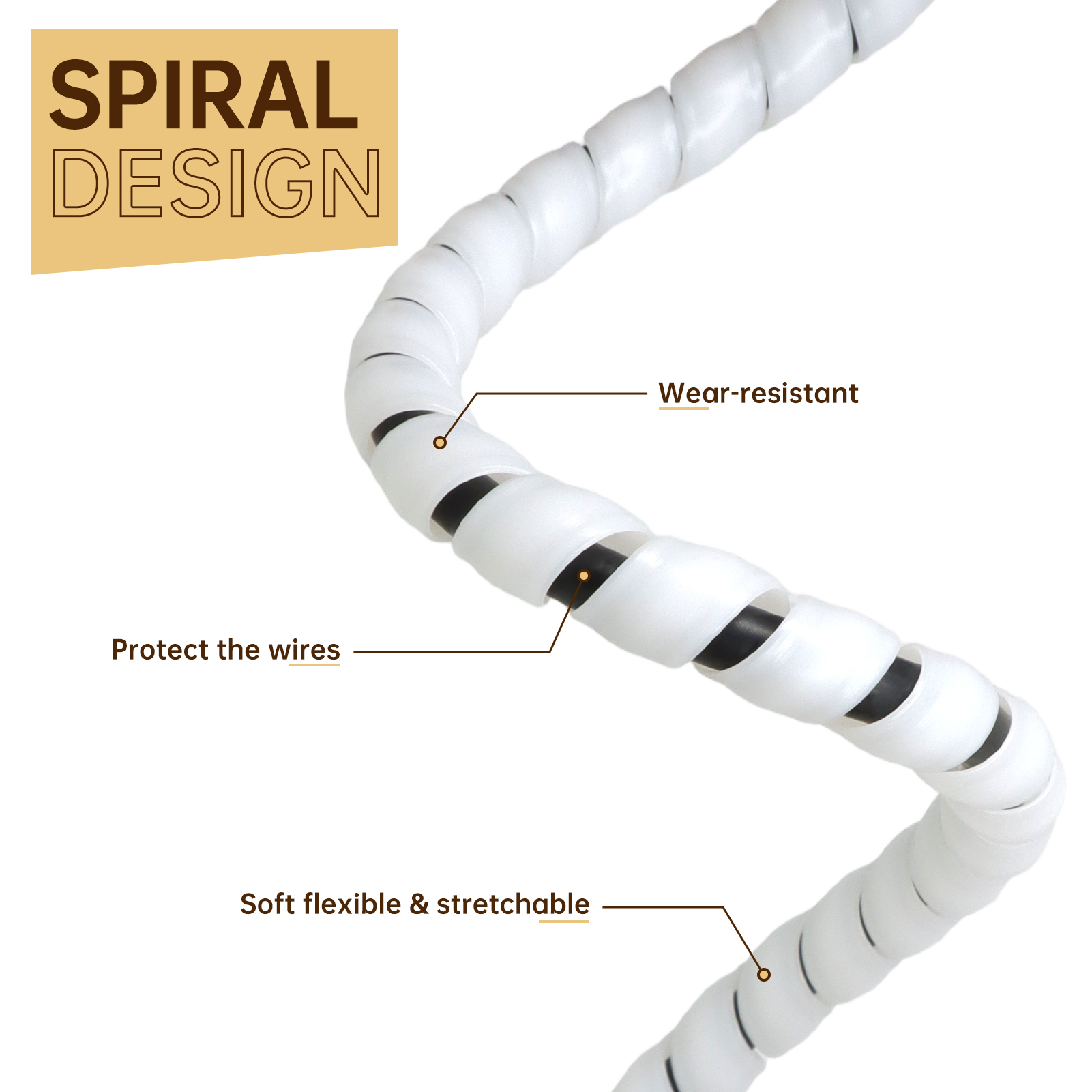 2/5/10M Spiral Cable Sleeve 8/ - Cable Lock Flexible recension och pris