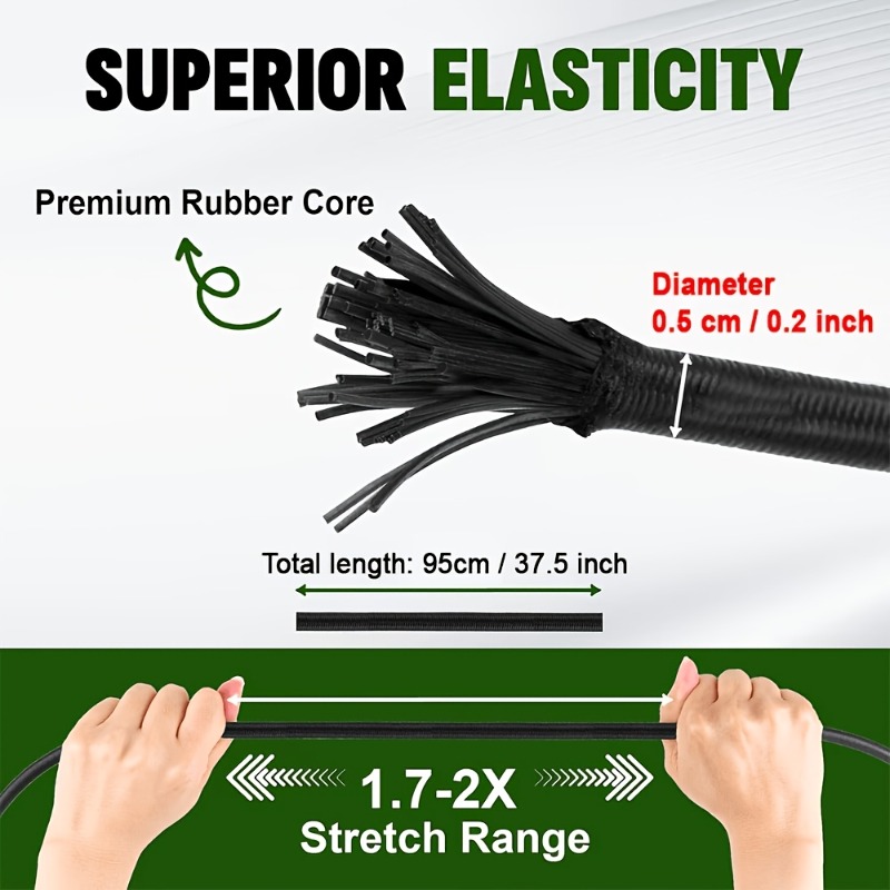 2/5 PCS Heavy-Duty Elastic Rop - Commuting By Bike recension och pris