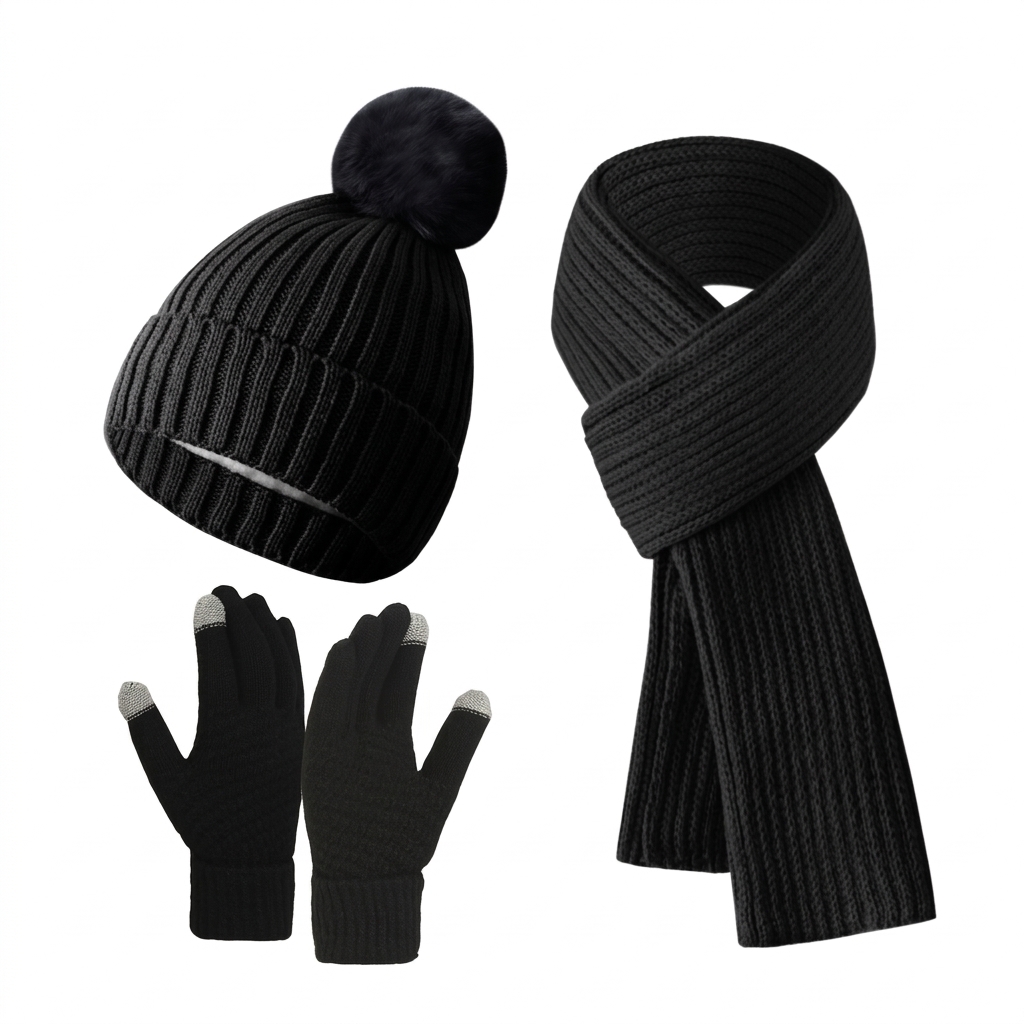 Elegant Winter Hat Scarf Glove - Cycling Commute Essentials recension och pris