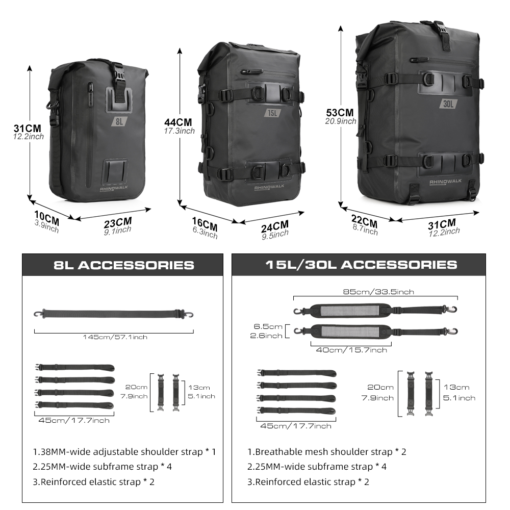 Rhinowalk Motorcycle Box Top P - Panniers Waterproof Rear recension och pris