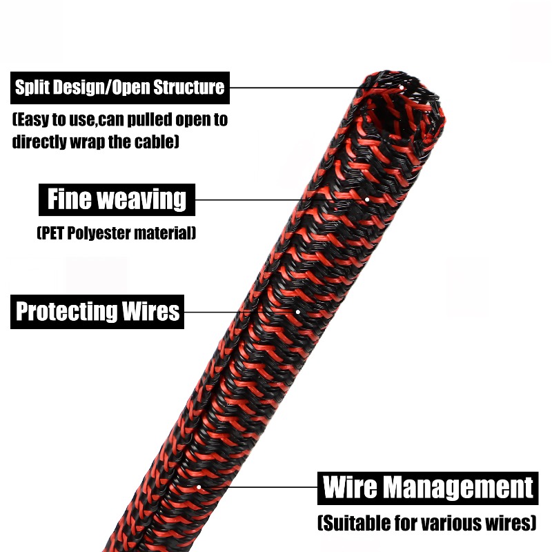 3/5/10m PET Cable Sleeve Self- - Cable Lock Flexible recension och pris