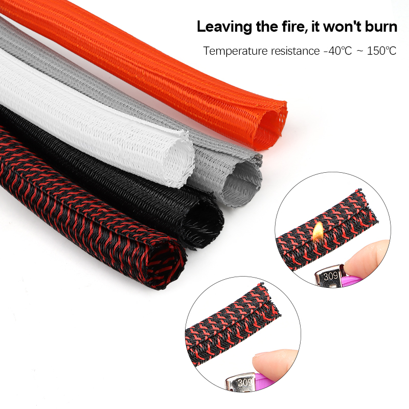3/5/10m PET Cable Sleeve Self- - Cable Lock Flexible recension och pris